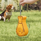 Outdoor Portable Multi-functional Pet Water Bottle & Slow Feeder Dishes in Chicken Leg Shape - Orange - PawBayPets