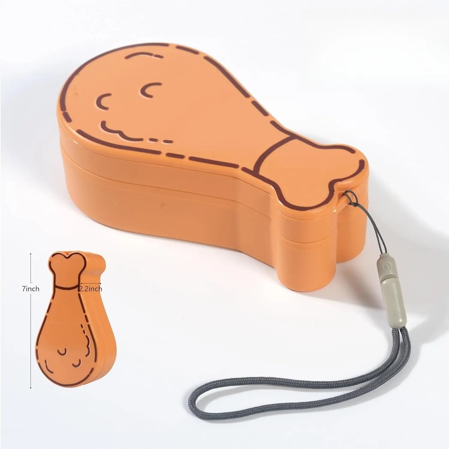 Outdoor Portable Multi-functional Pet Water Bottle & Slow Feeder Dishes in Chicken Leg Shape - Orange - PawBayPets
