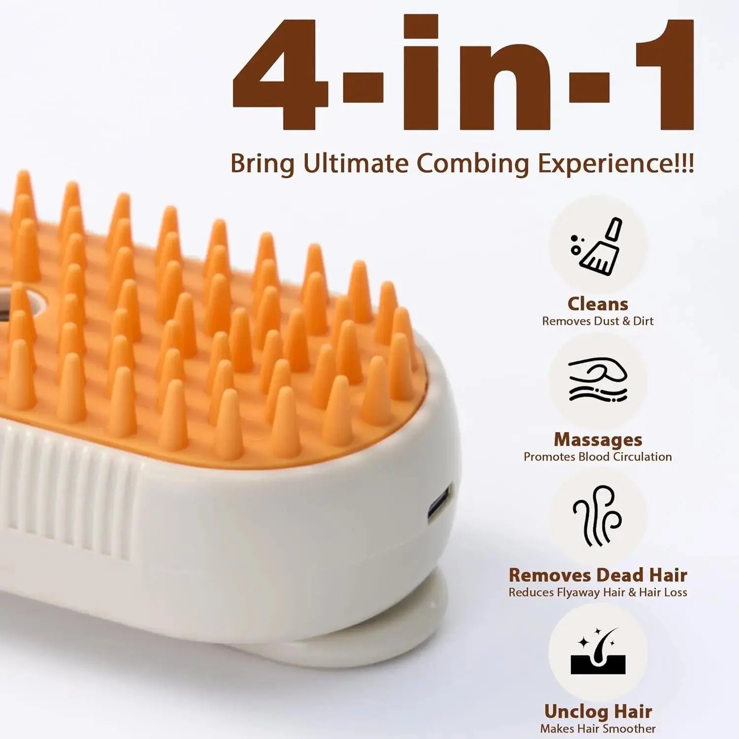Rechargeable Anti - static Multifunctional Cat Steam Massage & Hair - shedding Comb - PawBayPets