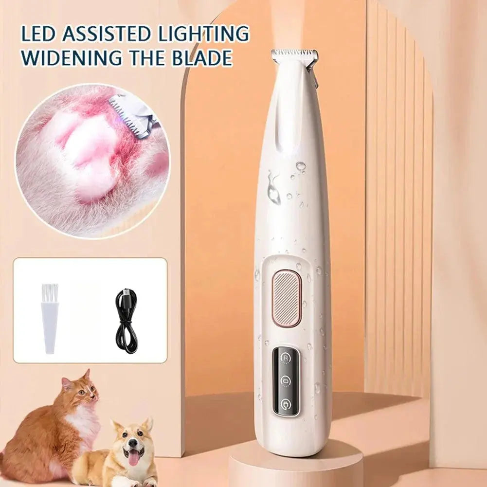 Rechargeable Cordless Pet Paw Trimmer - LED Light & Quiet Grooming Tool PawBayPets