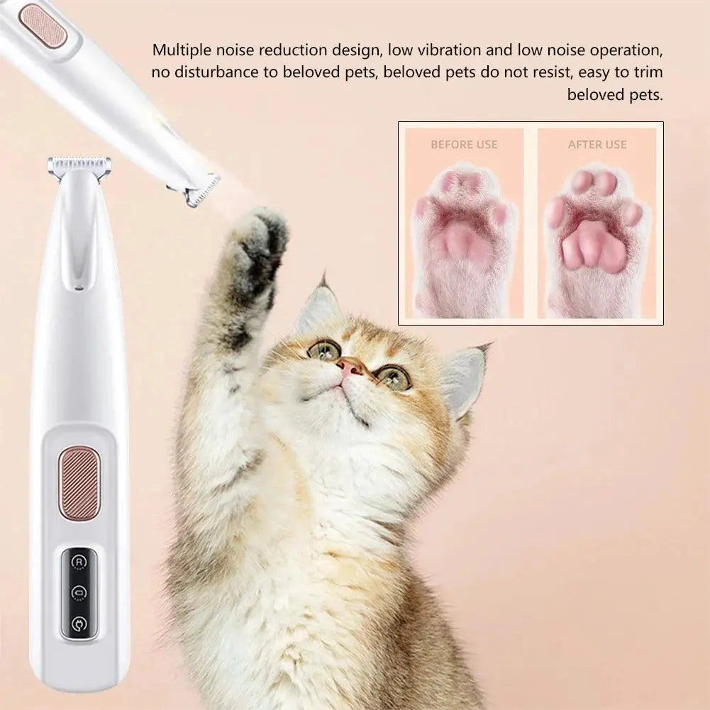 Rechargeable Cordless Pet Paw Trimmer with LED Light - Portable Grooming Tool for Dogs & Cats - PawBayPets