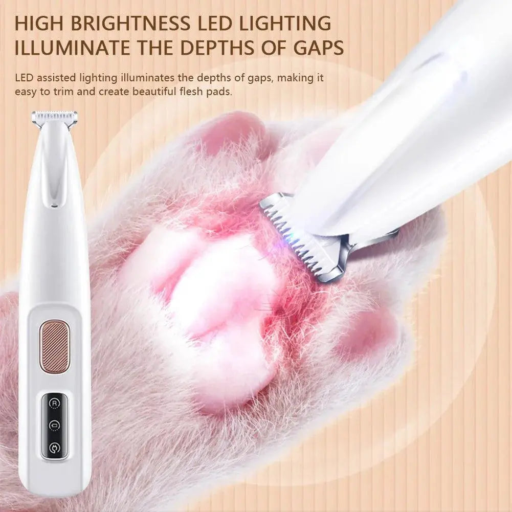 Rechargeable Cordless Pet Paw Trimmer with LED Light - Portable Grooming Tool for Dogs & Cats - PawBayPets