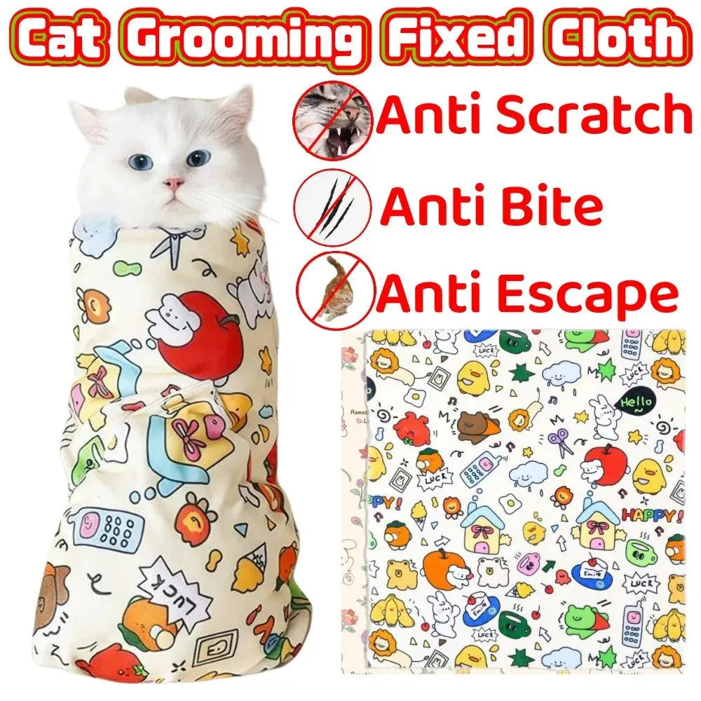 Self-Adherent Cat Restraint Wrap - Anti-Bite & Scratch Control PawBayPets