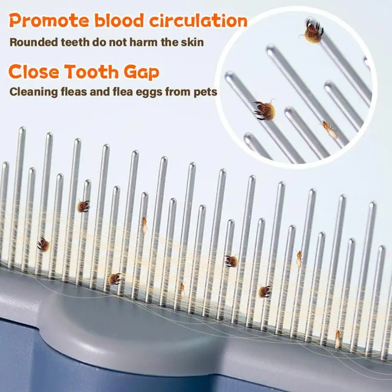 🔥Groom Your Pet with Ease - Self-cleaning Flea Comb Pet Grooming Brush - PawBayPets