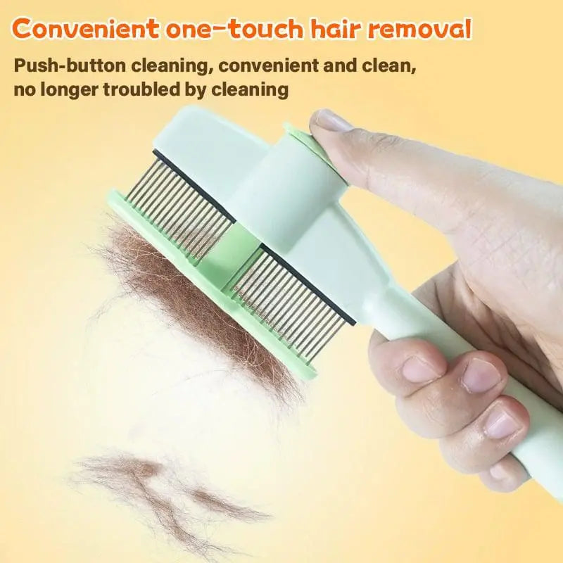 🔥Groom Your Pet with Ease - Self-cleaning Flea Comb Pet Grooming Brush - PawBayPets