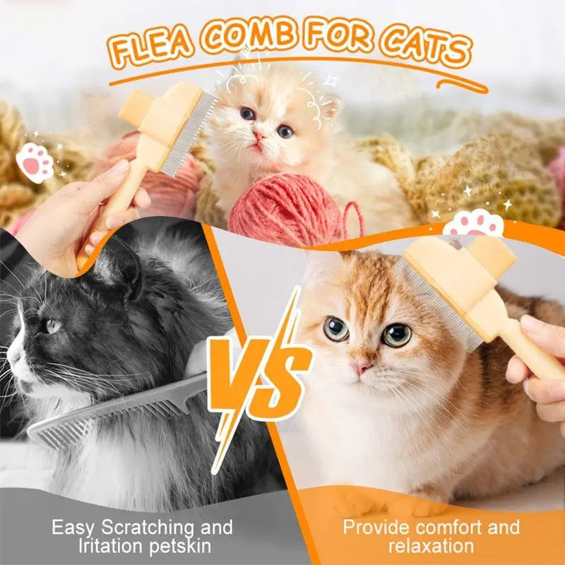 🔥Groom Your Pet with Ease - Self-cleaning Flea Comb Pet Grooming Brush - PawBayPets