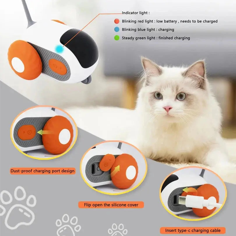 Smart Auto-Avoid Pet Car Toy - Interactive Cat & Dog USB Charging PawBayPets
