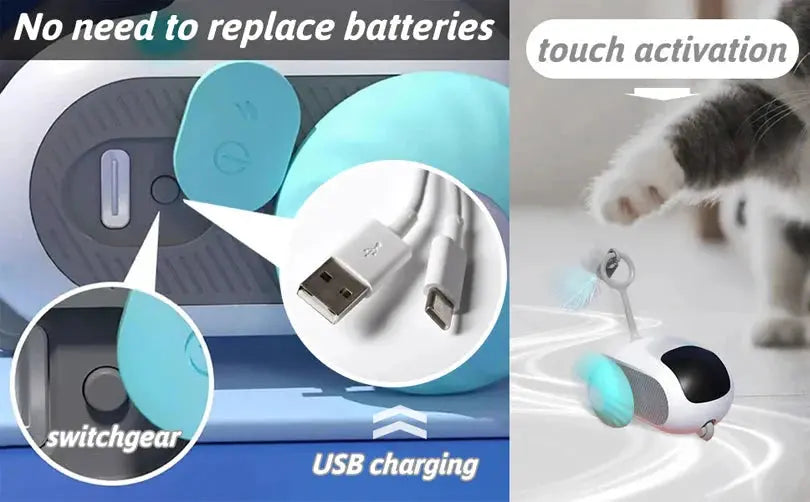 Smart Auto-Avoid Pet Car Toy - Interactive Cat & Dog USB Charging PawBayPets