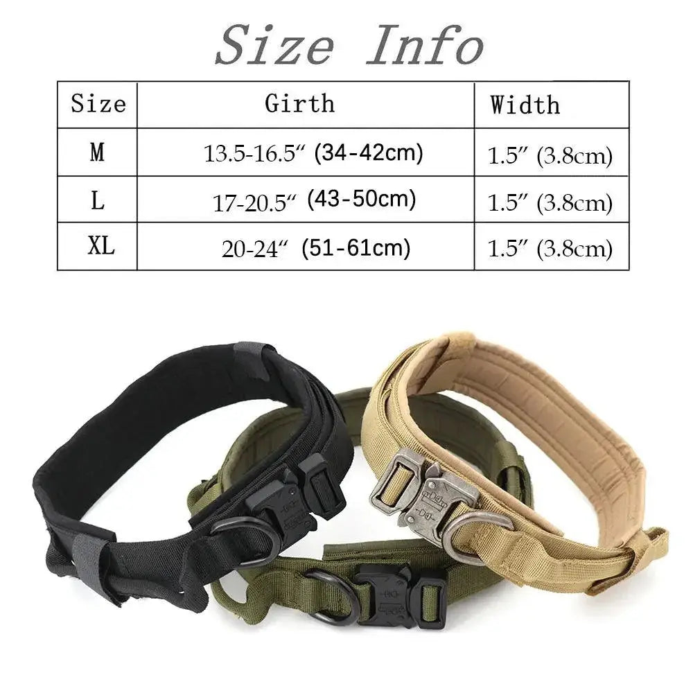 Military Tactical Dog Harness Set - 1000D Nylon No-Pull Vest w/Leash & Collar - PawBayPets