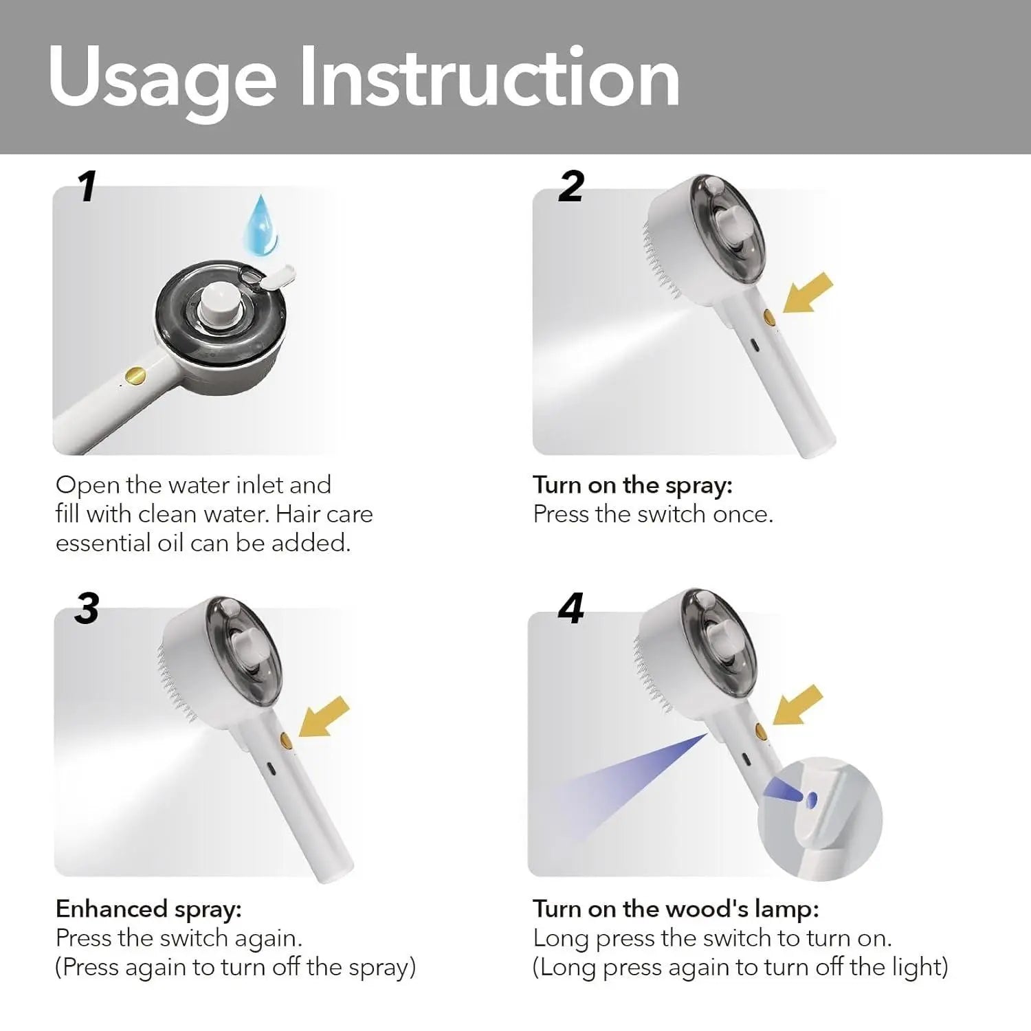UV Sterilization Spray Massage Comb For Cats and Dogs - PawBayPets