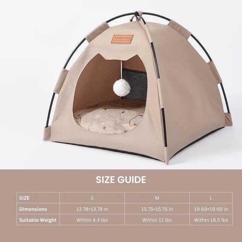Portable Cat Tent Bed – Foldable, Breathable & All-Season Comfort - PawBayPets