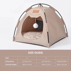 Portable Cat Tent Bed – Foldable, Breathable & All-Season Comfort - PawBayPets